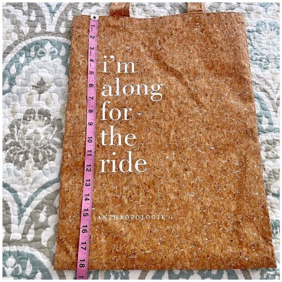 Anthropologie cork shimmer tote bag - Picture 3 of 6